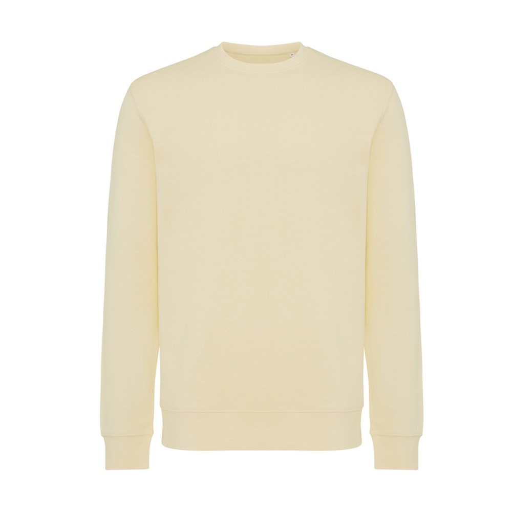IQONIQ Etosha lichtgewicht gerecycled katoen sweater - cream yellow (± PMS 12-0717 TCX)