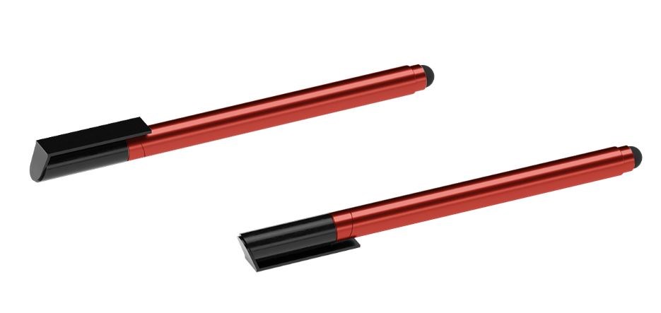 Touch pen stylus met USB stick aluminium rood-4GB