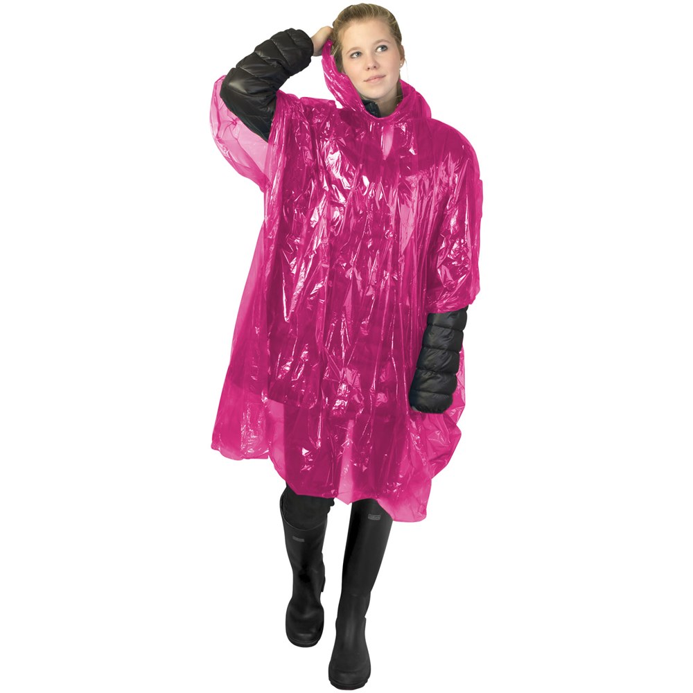 Ziva wegwerp regenponcho met opbergtasje