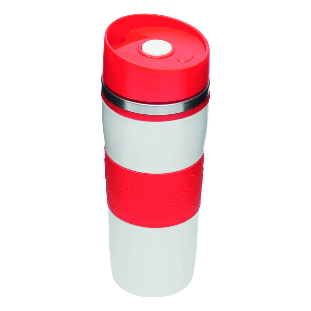 ARABICA - Dubbelwandige isoleerbeker - rood, wit