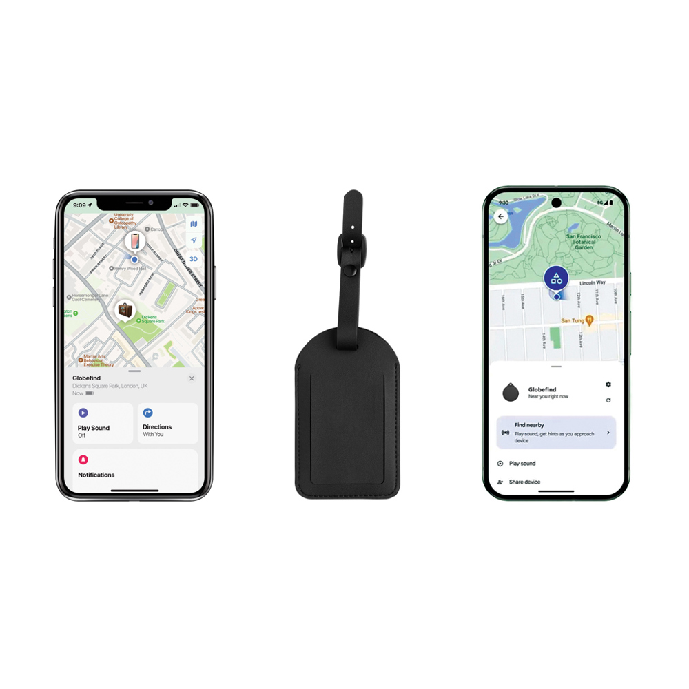 Globefind Dual RCS luggage tag met wereldwijd lokaliseren