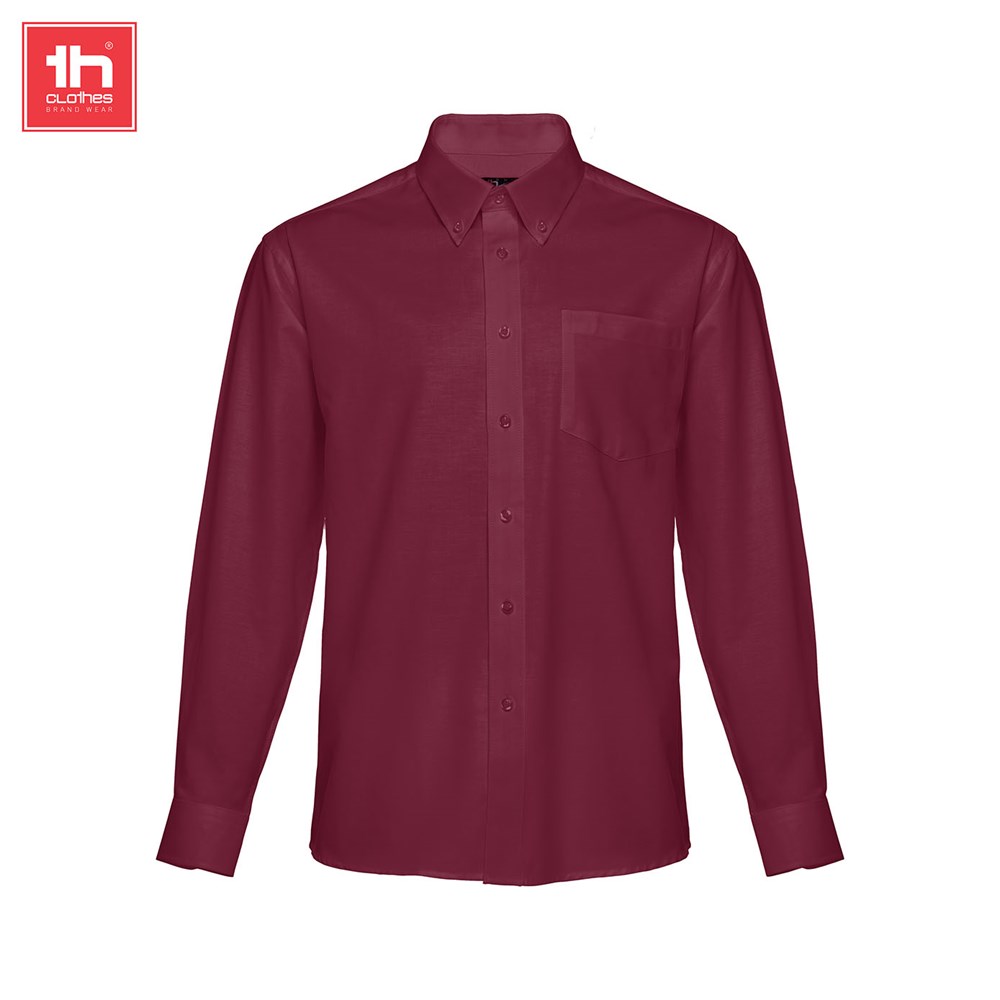 Mens long sleeve oxford shirt Tokyo - Bordeaux