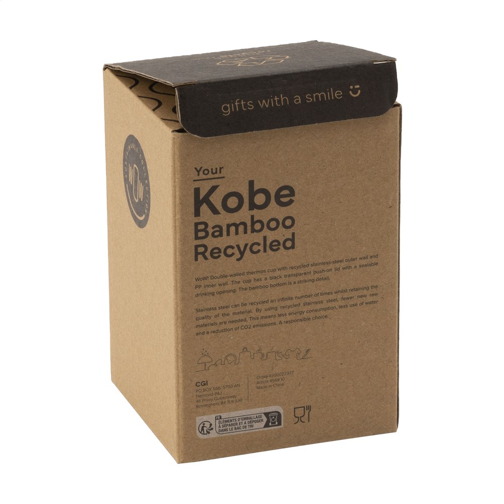 Kobe Bamboo RCS Recycled Steel 350 ml koffiebeker