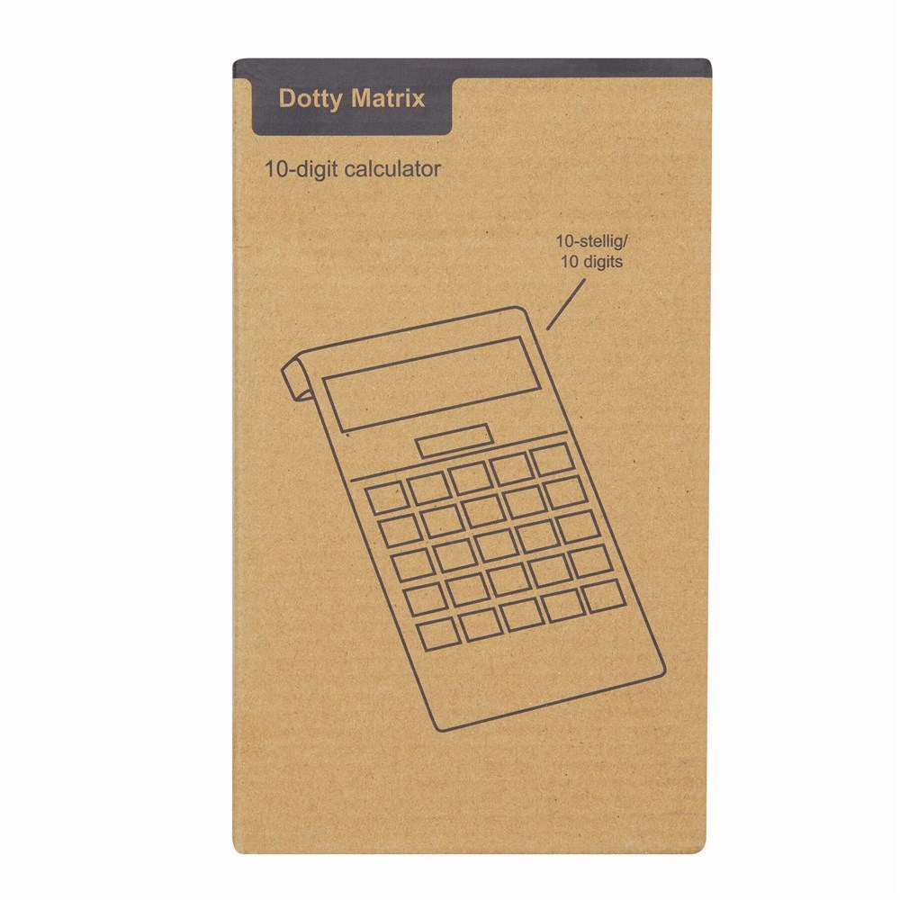 Elegant vormgegeven dual-power calculator DOTTY MATRIX