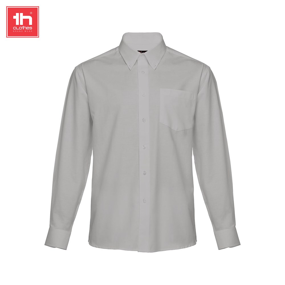 Mens long sleeve oxford shirt Tokyo - Grijs