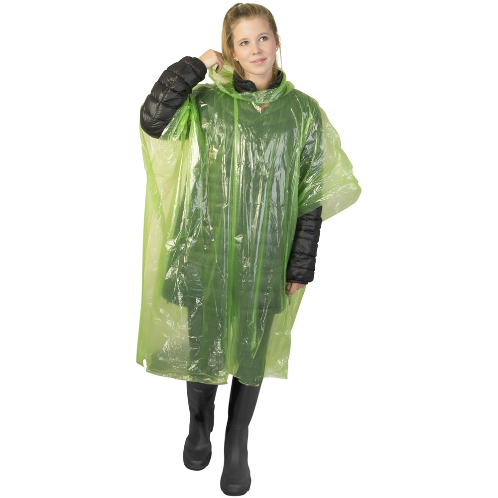 Ziva wegwerp regenponcho met opbergtasje