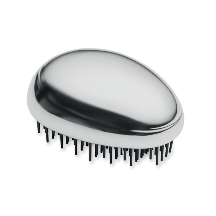 BRUSH - Anti-klit haarborstel - glanzend zilver