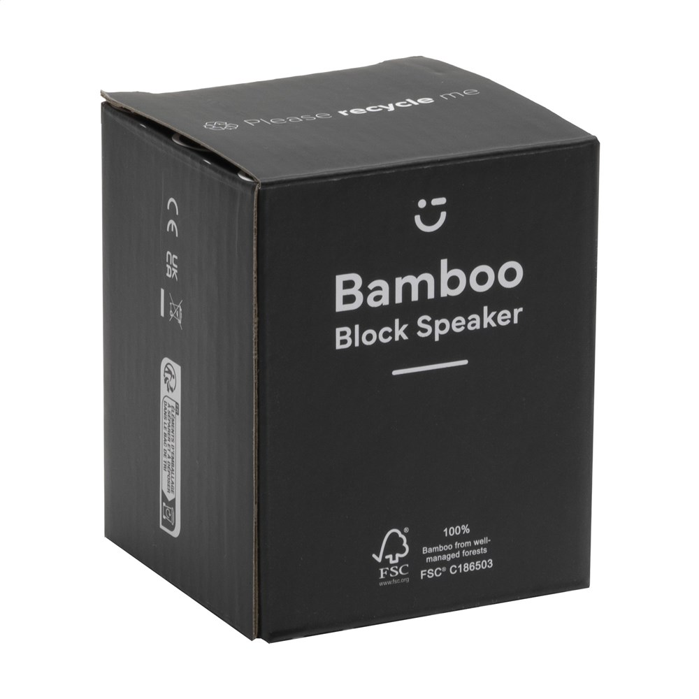 Bamboo Block Speaker met draadloze oplader