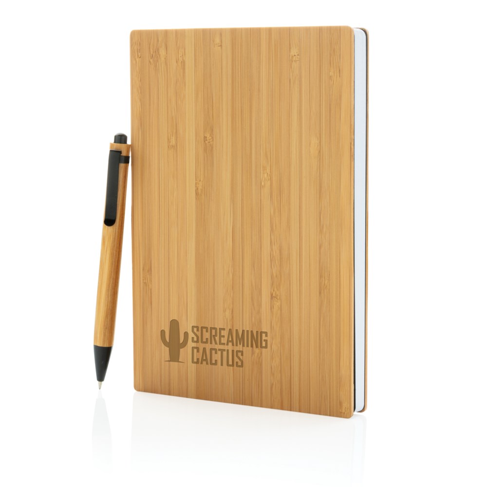 A5 Bamboe notitieboek & pen set