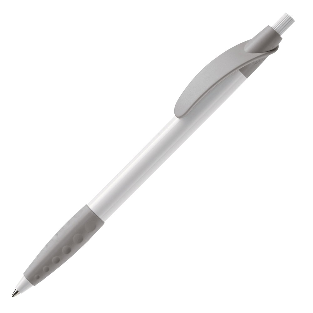 Balpen Cosmo grip hardcolour - Wit / Zilver