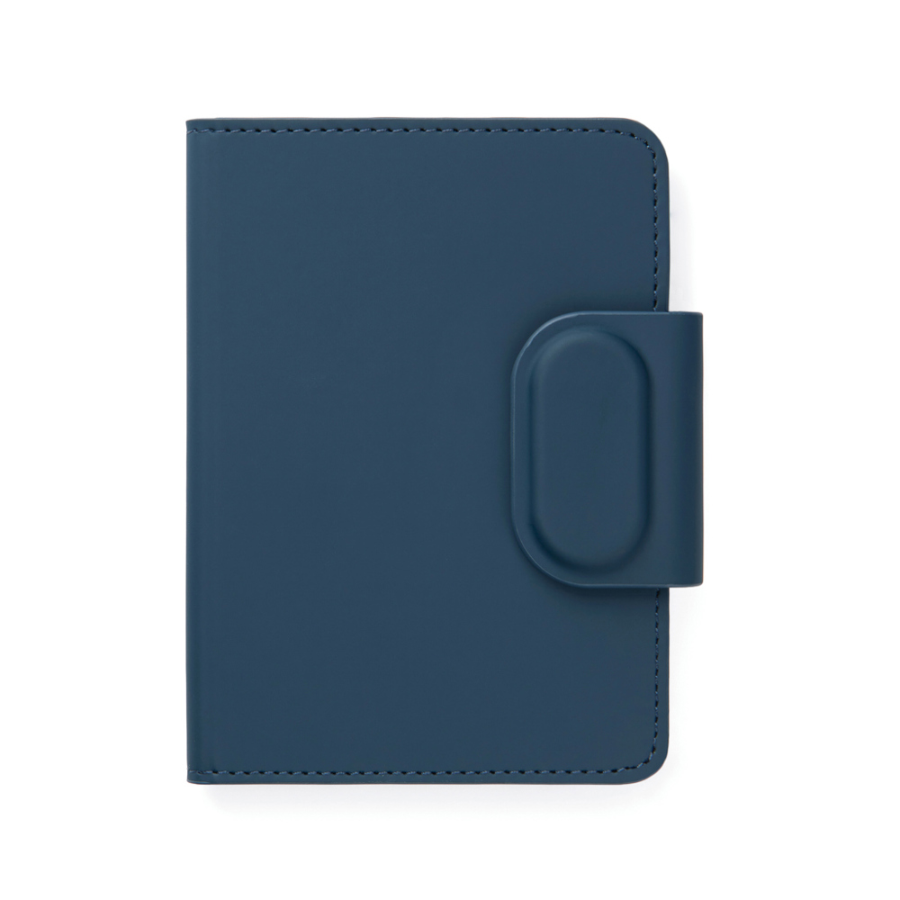 VINGA Baltimore RCS Passport houder met Dual FInder - donkerblauw (± PMS 7545 C)