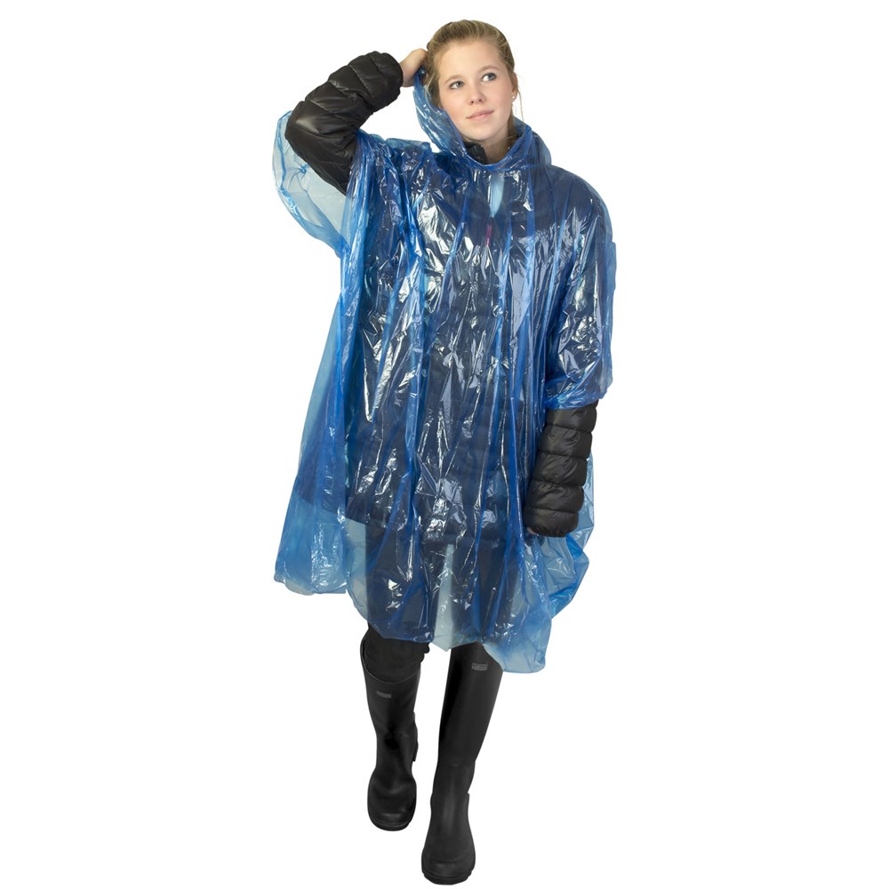 Ziva wegwerp regenponcho met opbergtasje