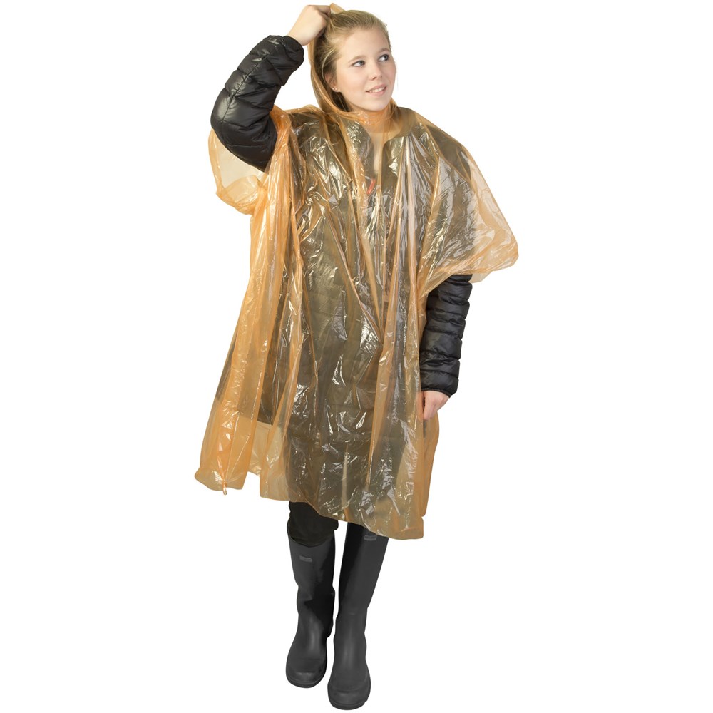 Ziva wegwerp regenponcho met opbergtasje