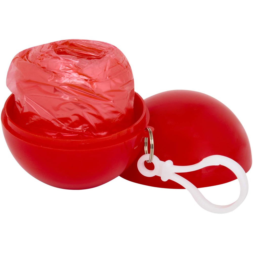 Fog poncho in ronde plastic verpakking met karabijnhaak